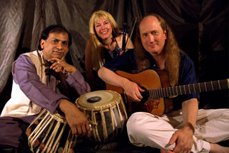 Photo of Arshad Syed, Patti Weiss, and Matthew Montfort with instruments