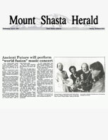 Mount Shasta Herald Ancient Future Will Perform World Fusion Music Concert Article 7-27-94