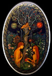 Adam and Eve from Russian Lacquer Box Painting by Tatyana Smirnova