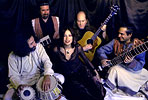 Band Photo of Emam, Doug McKeehan, Irina Mikhailova, Matthew Montfort, and Pandit Habib Khan