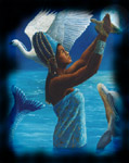 Yemayah Orisa for the Ocean Painting by Sandra Stanton